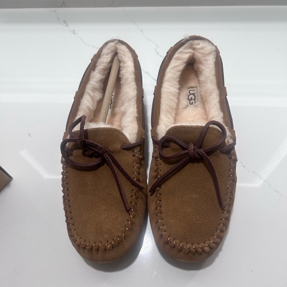 UGG Brown Moccasin Slippers with Plush Lining